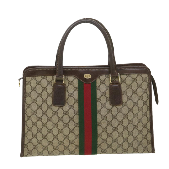 GUCCI GG Canvas Web Sherry Line Hand Bag Beige Red Green 010.378.. Auth am4053 - Picture 13 of 16